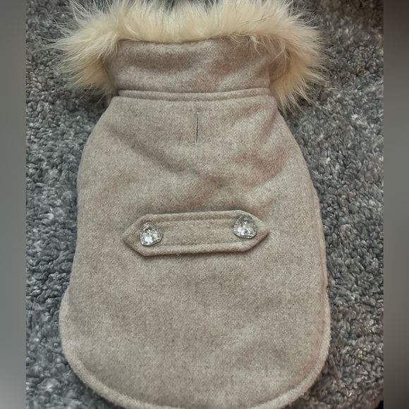 Doggie Fleece Lined Coat w/Faux fur collar - Picture 1 of 7